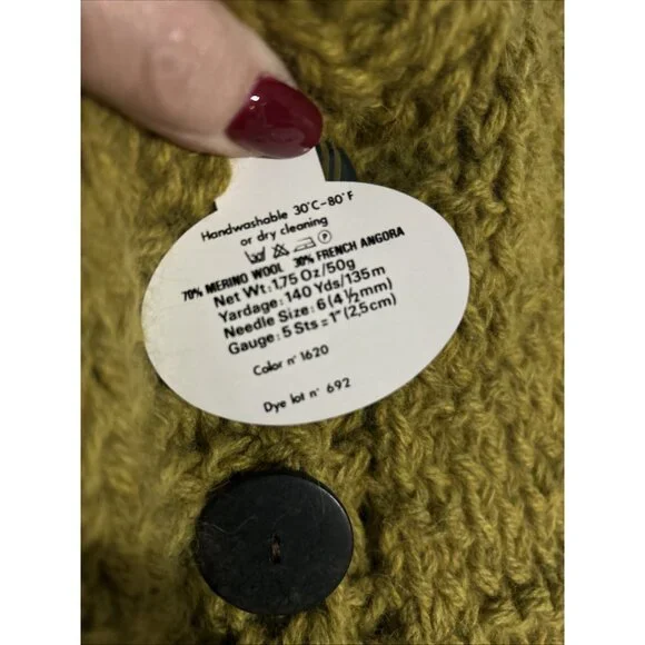 French Angora Wool Boho Hippie Chunky Knit Sweater Vest Art to Wear Large XL New - Picture 14 of 15